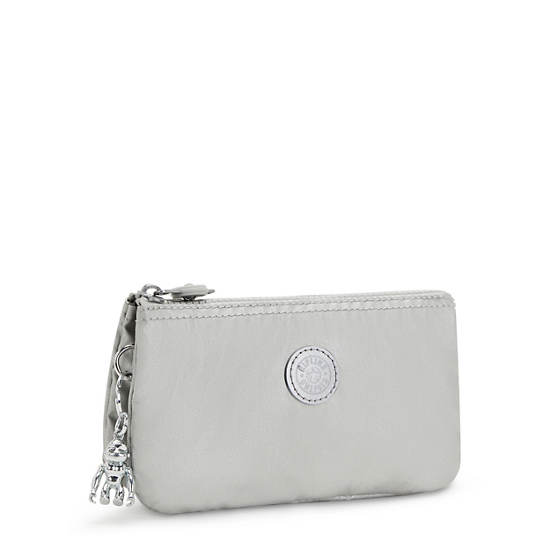 Sacs Kipling Creativity Large Metallic Pouch Beige | FR 1132PJ